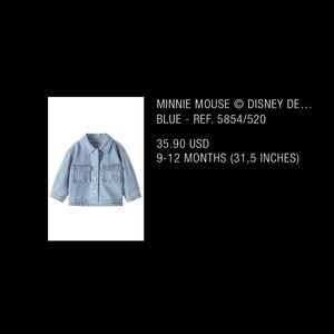 Disney Jean jacket for little girls 9-12 months from Zara